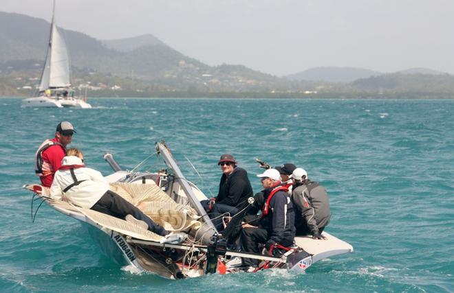 Sports Boat Conquistador warriors vanquished by strong winds on Day 1. - Vision Surveys Airlie Beach Race Week 2014 © Tracey Johnstone